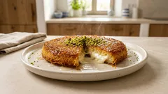 Ανατολίτικο κιουνεφέ στο σπίτι: τραγανό κανταΐφι, τυρί που λιώνει και κρύο σιρόπι