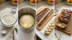 Γεμιστό τσουρέκι με σοκολάτα & φουντούκι: αφράτο, μοσχομυριστό και εντυπωσιακό